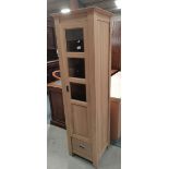 Oak Display cabinet with glass shelves