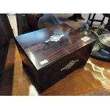 Antique rosewood sewing box