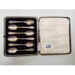 A set of Silver Teaspoons in case
