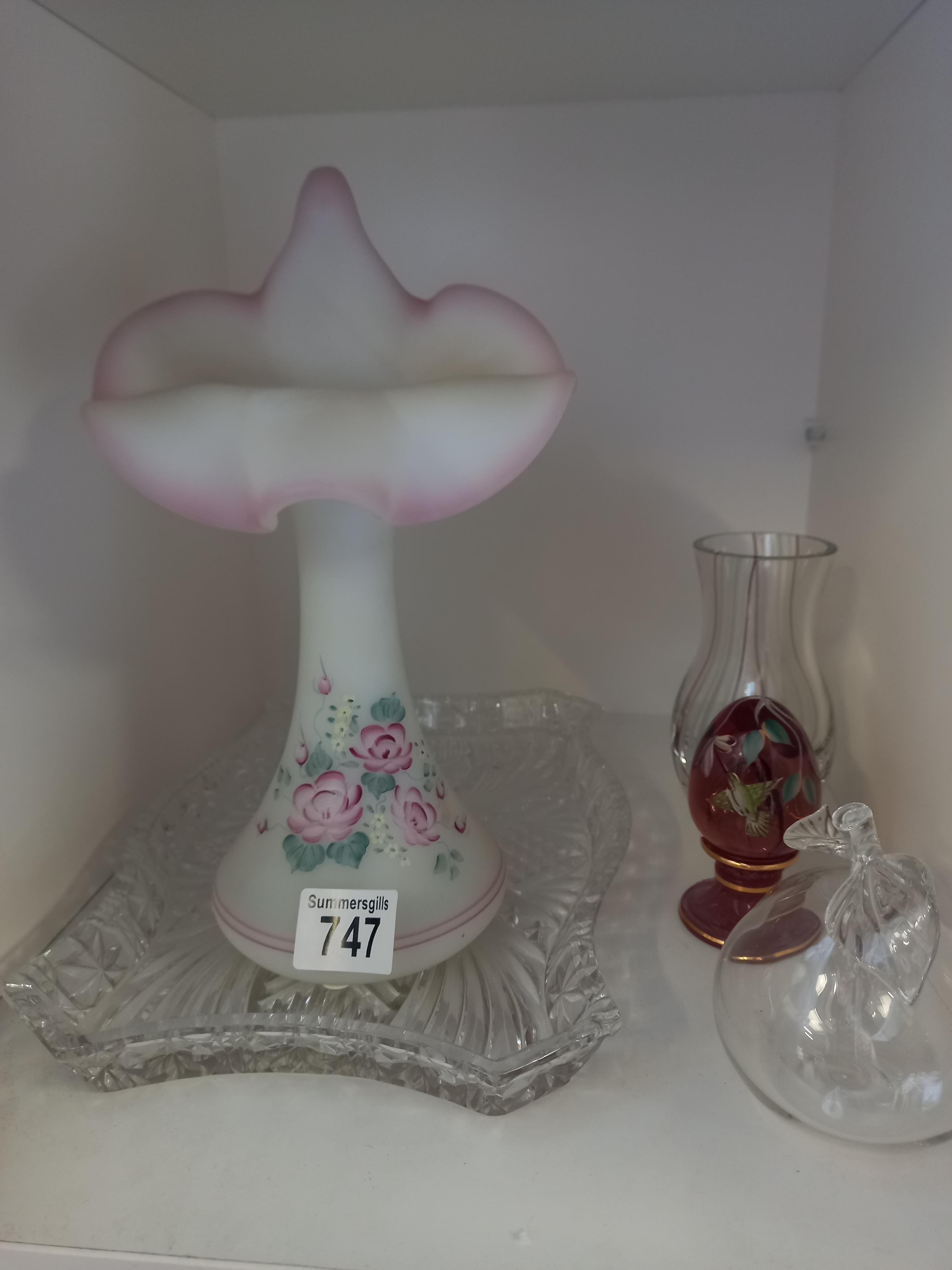 Collection of Glass items to include 2 "Fenton" Pieces