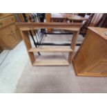 Pine Wall Plate rack and mahogany plant stand