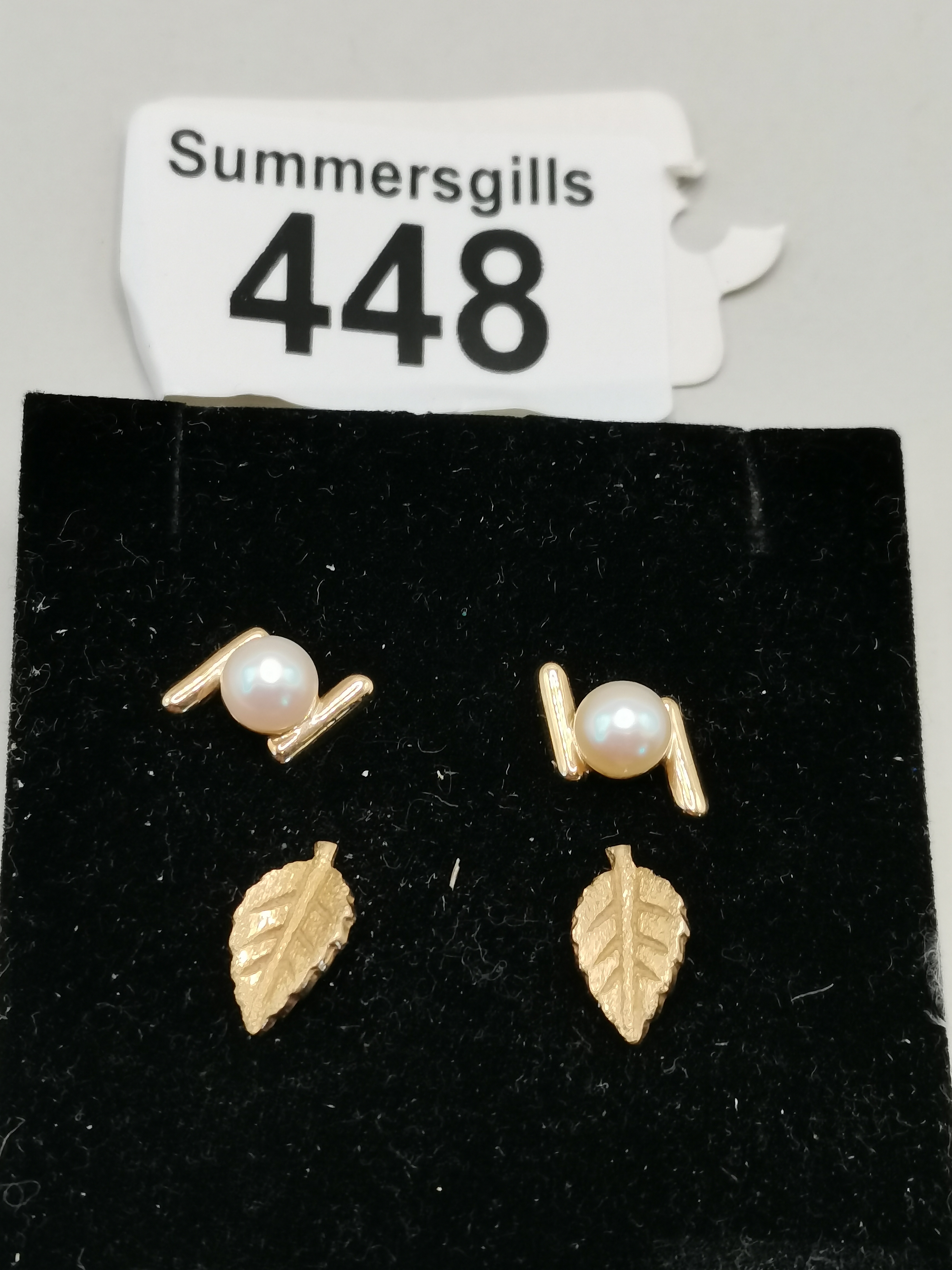 2 x pairs of gold earrings