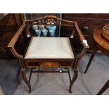 Edwardian Mahogany Piano Stool