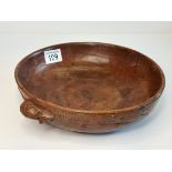 Mouseman Bowl with Adzed outer. (Broken and restored)
