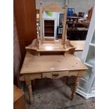 Antique pine dressing table with mirror
