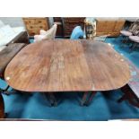 Antique Mahogany dining table with 1 leaf W137cm x L176cm when extended (A/F)
