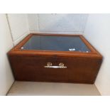 Wooden and glass topped Display Cabinet H24cm W58cm and Depth 48cm