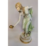 Meissen Girl playing bowls late 19th Century