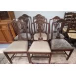 8 x Antique Oak dining chairs