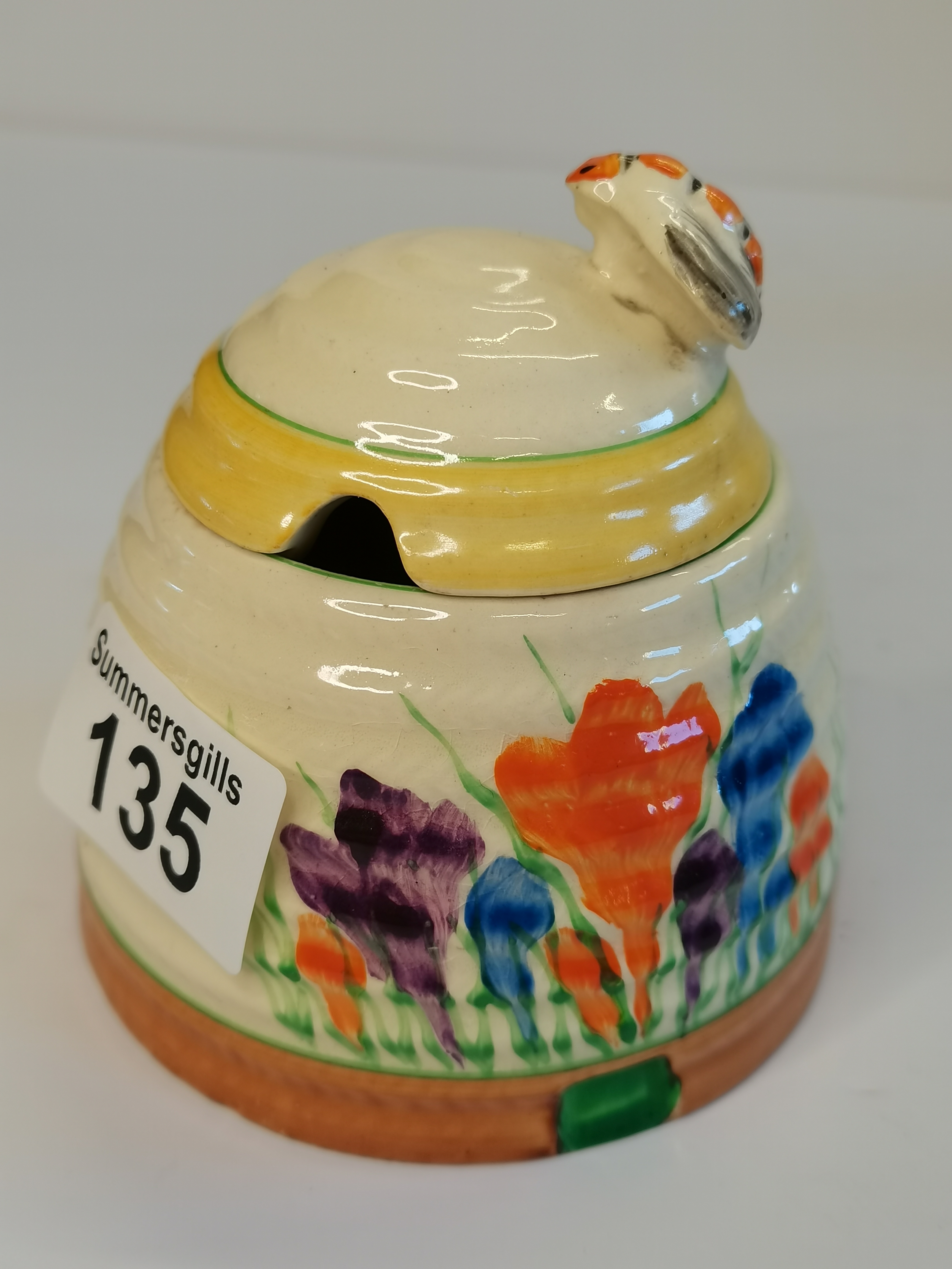 Clarice Cliff Crocus Bee Hive Honey pot