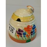 Clarice Cliff Crocus Bee Hive Honey pot