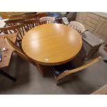 Round extendable kitchen table plus chairs
