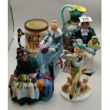 x3 Royal Doulton figurines plus Jug, other tankard and figurine