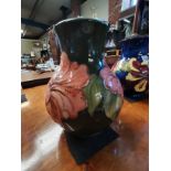 Moorcroft 25cm green Hibiscus lamp