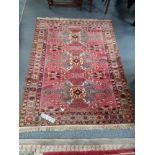 Blue and red Persian rug