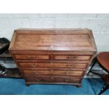 19th Century Oak and Mahogany banded converted bureau chest
