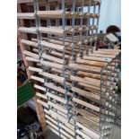 8 x wood and metal wine racks