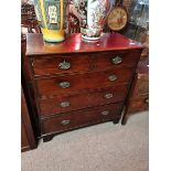 Antique mahogany 4 ht chest