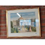 A pair of watercolours of Harrogate by P NELSON