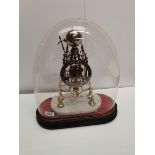 Stunning Skeleton clock on marble base in glass dome complete with key