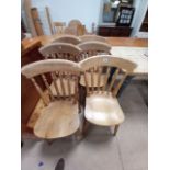 6 x Pine kitchen chairs
