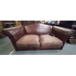 2 seater brown leather sofa