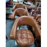 3 x Lotus Corby styling chairs in brown with square base