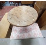 Circular pine kitchen /dining table and trunk