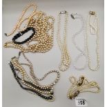 A collection of Pearl necklaces