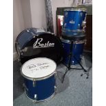 Boston 4 piece drum kit signed by Paul Fenton T-Rex plus stool