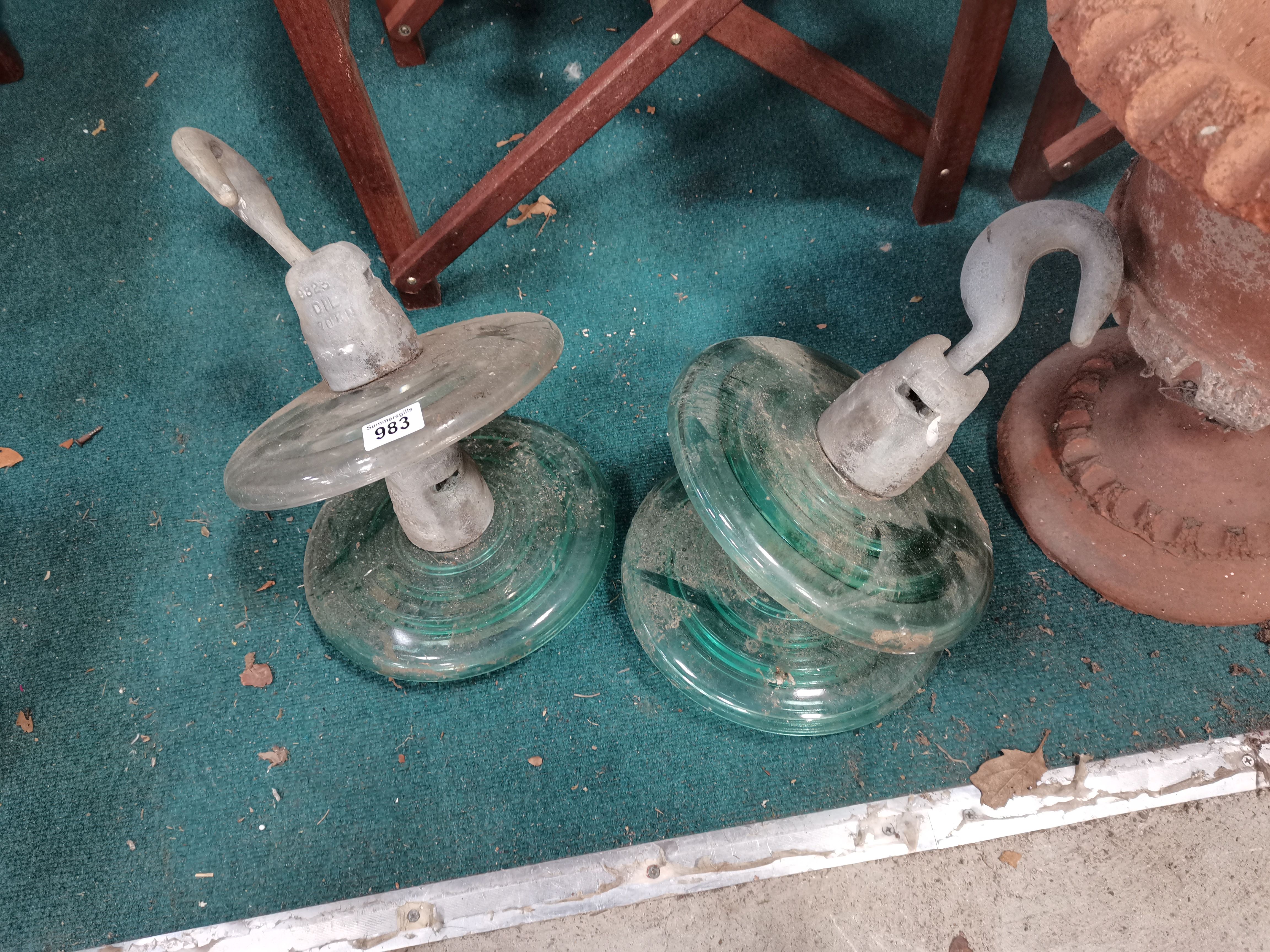 2 x 1954 Electric insulator lights