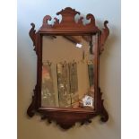 Georgian Mahogany fretwork wall mirror