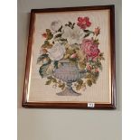 Framed Victorian Floral Tapestry