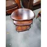 Dark Ercol VIntage retro nest of 3 tables