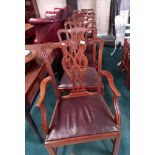 Chippendale Style dining chairs 4 plus 2 carver