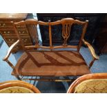 Oak framed Victorian 2 seater sofa