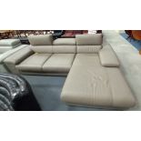 Nicoletti Italian Leather Corner sofa in Taupe "L Shaped" 158cm x 277cm