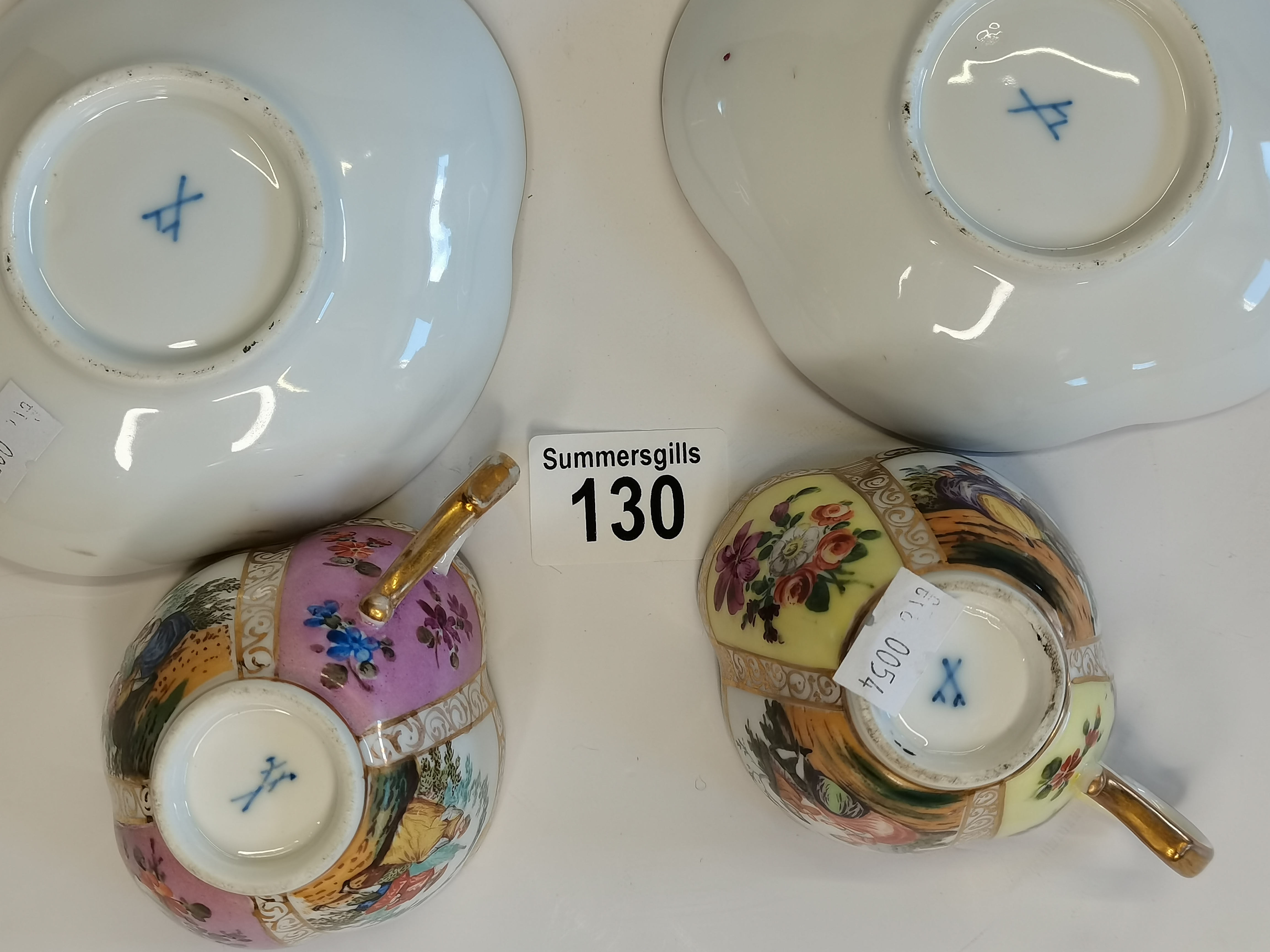 x2 Meissen cups and saucers - Image 2 of 2