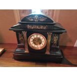 Slate Mantle Clock with gold decorations