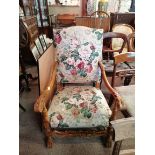 Victorian floral arm chair