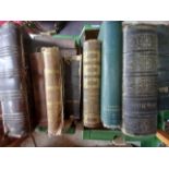 2 x boxes of antique books incl leather bound