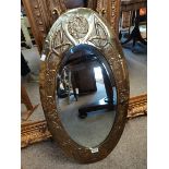 Arts and Crafts Oval mirror