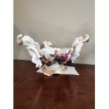 Dresden style cherub bowl 30cm x 20cm