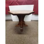 Mouseman Octagonal side table with Adzed top