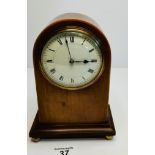 Edwardian Inlaid Mahogany Mantle clock with key