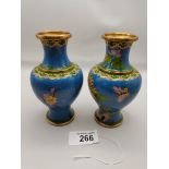 A pair of Cloisonné vases