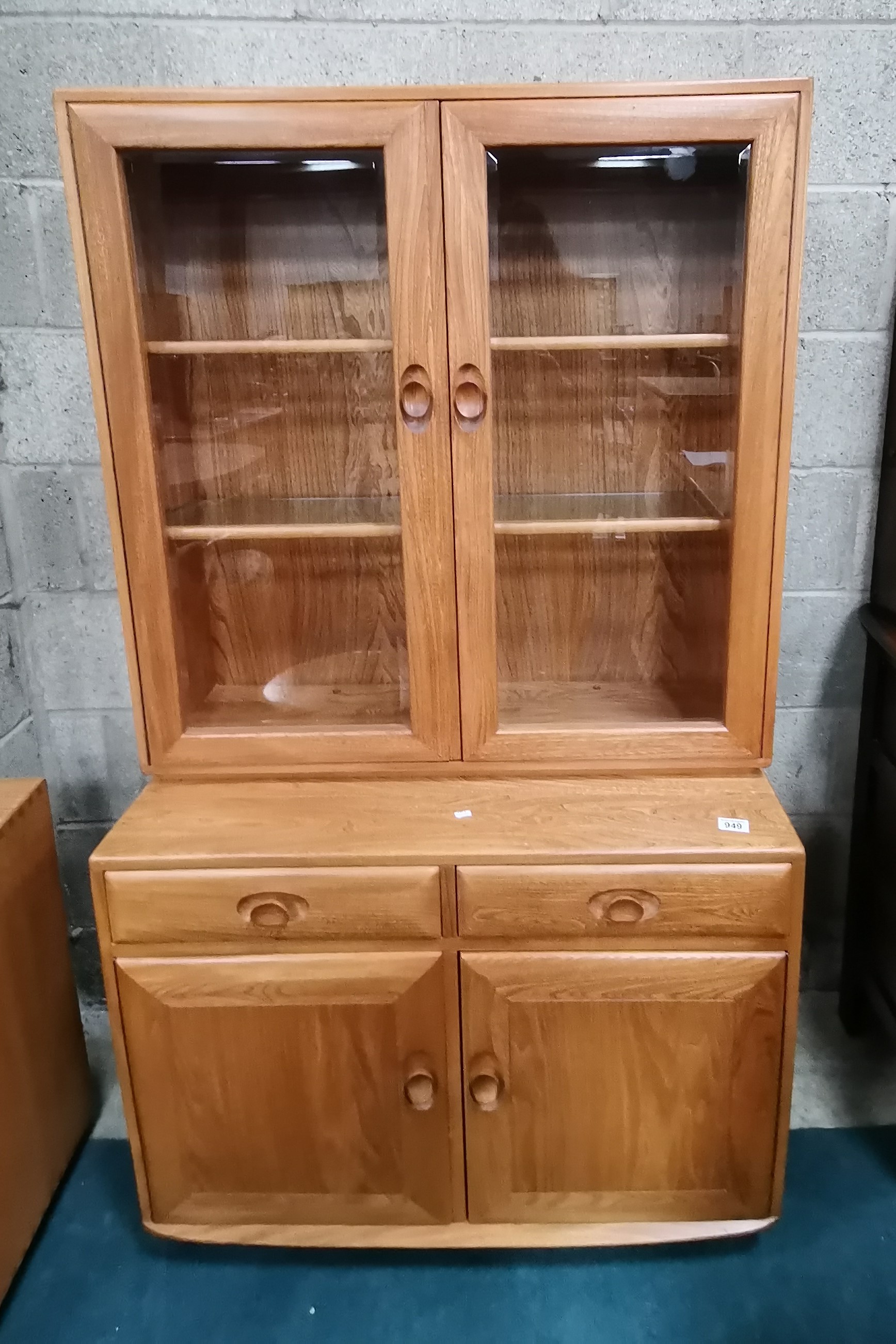 Blonde Ercol Elm Windsor Display Cabinet / Sideboard