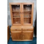 Blonde Ercol Elm Windsor Display Cabinet / Sideboard