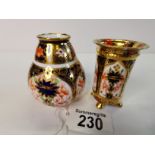 x2 small Crown Derby vases