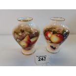 x2 Royal Worcester Fruit vases